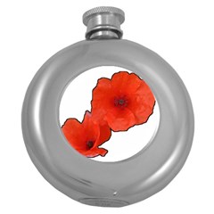 Coquelicots Fleurs Round Hip Flask (5 Oz)