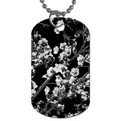 Fleurs De Cerisier Noir & Blanc Dog Tag (one Side)