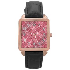 Fancy Ornament Pattern Design Rose Gold Leather Watch  by dflcprintsclothing