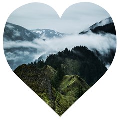 Green Mountain Wooden Puzzle Heart by goljakoff