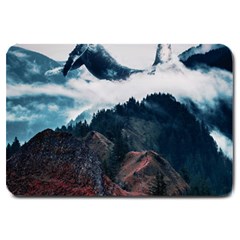 Blue Whale In The Clouds Large Doormat  by goljakoff