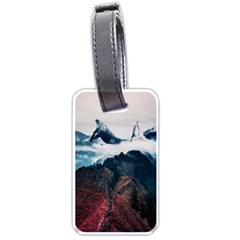 Blue Whale In The Clouds Luggage Tag (one Side) by goljakoff