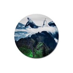 Whales Peak Magnet 3  (round) by goljakoff