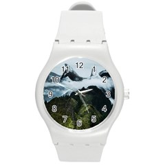 Whale Lands Round Plastic Sport Watch (m) by goljakoff