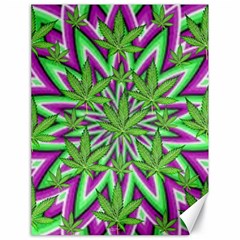 Purple, White, Green, Marijuana, Leaves, Cbdoilprincess  5de76707-e767-40d0-a70d-e7c36407f0a3 Canvas 18  X 24 