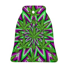 Purple, White, Green, Marijuana, Leaves, Cbdoilprincess  5de76707-e767-40d0-a70d-e7c36407f0a3 Ornament (bell) by CBDOilPrincess1