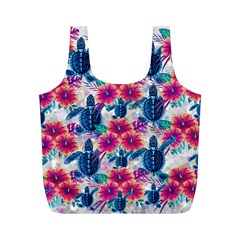 Tropical Flowers Turtles Cbdoilprincess 9a8efa63-1b6b-4226-a85c-858859e581d8 Full Print Recycle Bag (m)