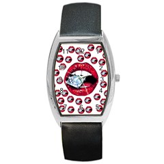 Lips Diamonds Cbdoilprincess  Df7357df-b45a-476d-b5b0-d19665f6de3f Barrel Style Metal Watch by CBDOilPrincess1