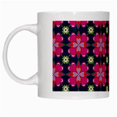 Pattern Of Hearts White Mugs by SychEva