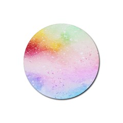 Rainbow Paint Rubber Round Coaster (4 Pack)  by goljakoff