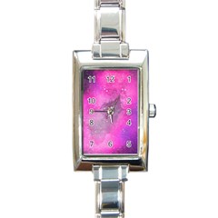 Purple Space Paint Rectangle Italian Charm Watch by goljakoff