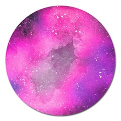 Purple Space Paint Magnet 5  (round) by goljakoff