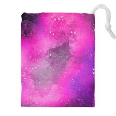 Purple Space Paint Drawstring Pouch (4xl) by goljakoff