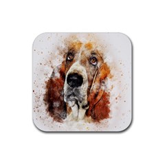 Dog Paint Rubber Coaster (square)  by goljakoff