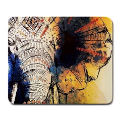 Elephant Mandala Large Mousepads by goljakoff