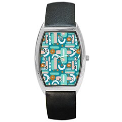 Abstract Shapes Barrel Style Metal Watch by SychEva