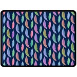 Watercolor Feathers Double Sided Fleece Blanket (Large)  80 x60  Blanket Front