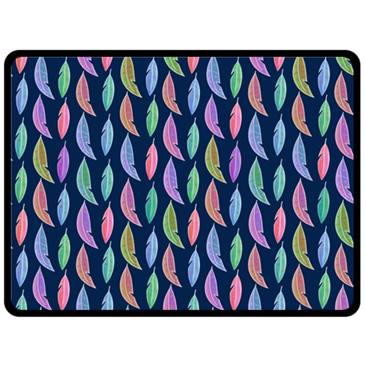 Watercolor Feathers Double Sided Fleece Blanket (Large) 