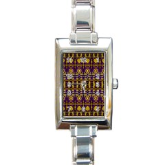 Fancy Ornate Pattern Mosaic Print Rectangle Italian Charm Watch by dflcprintsclothing