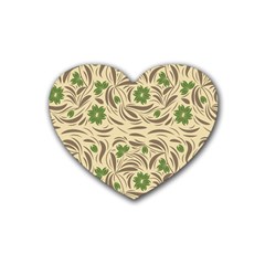 Folk Floral Pattern  Abstract Flowers Print  Seamless Pattern Rubber Coaster (heart)  by Eskimos