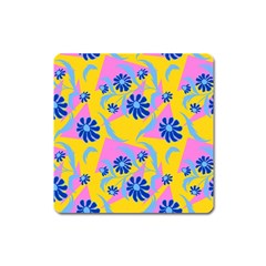 Folk Floral Pattern  Abstract Flowers Print  Seamless Pattern Square Magnet by Eskimos