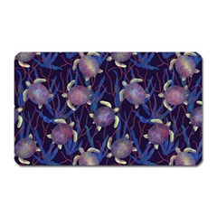 Turtles Swim In The Water Among The Plants Magnet (rectangular) by SychEva