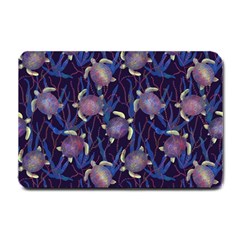Turtles Swim In The Water Among The Plants Small Doormat  by SychEva