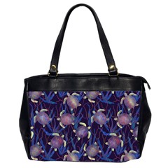 Turtles Swim In The Water Among The Plants Oversize Office Handbag (2 Sides) by SychEva