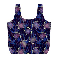 Turtles Swim In The Water Among The Plants Full Print Recycle Bag (l) by SychEva