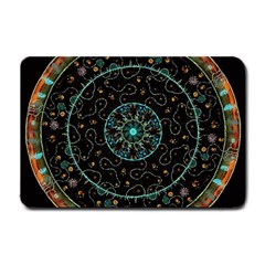 Mandala - 0008b - The Coffee Eye Small Doormat  by WetdryvacsLair