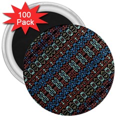 Multicolored Mosaic Print Pattern 3  Magnets (100 Pack) by dflcprintsclothing