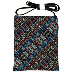 Multicolored Mosaic Print Pattern Shoulder Sling Bag