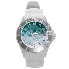 Blue Sea Round Plastic Sport Watch (l) by goljakoff