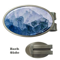 Blue Ice Mountain Money Clips (oval)  by goljakoff