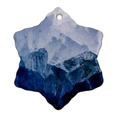 Blue Ice Mountain Snowflake Ornament (two Sides) by goljakoff