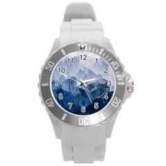 Blue Ice Mountain Round Plastic Sport Watch (l) by goljakoff