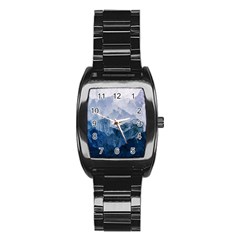 Blue Ice Mountain Stainless Steel Barrel Watch by goljakoff