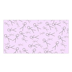 Little Men On Pink Satin Shawl