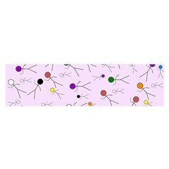 Little Men Colored Head On Pink Satin Scarf (oblong)