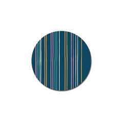 Multicolored Stripes On Blue Golf Ball Marker by SychEva