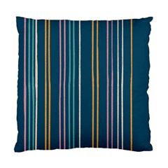 Multicolored Stripes On Blue Standard Cushion Case (one Side) by SychEva