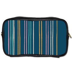 Multicolored Stripes On Blue Toiletries Bag (two Sides) by SychEva