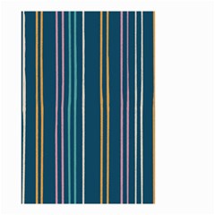 Multicolored Stripes On Blue Small Garden Flag (two Sides)