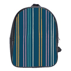 Multicolored Stripes On Blue School Bag (xl) by SychEva