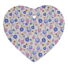 Watercolor Dandelions Ornament (Heart)