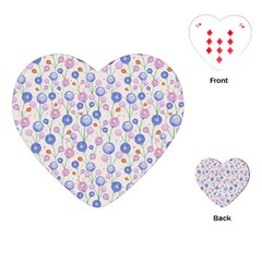 Watercolor Dandelions Playing Cards Single Design (Heart)