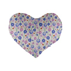 Watercolor Dandelions Standard 16  Premium Heart Shape Cushions