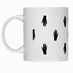 Vampire Hand Motif Graphic Print Pattern White Mugs