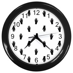 Vampire Hand Motif Graphic Print Pattern Wall Clock (Black)