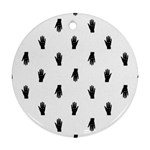 Vampire Hand Motif Graphic Print Pattern Round Ornament (Two Sides) Back